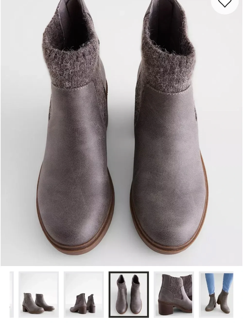 Women's Cozy Gray Ankle Booties with Knit Cuff
